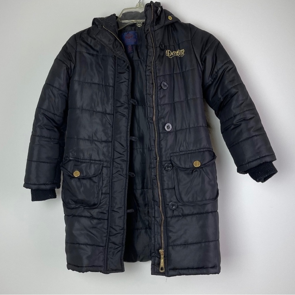 Fur Collar Dereon Girls Black Puffer Jacket